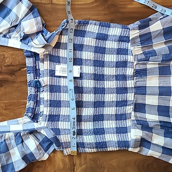 Old Navy Fit & Flare Flutter-Sleeve Gingham Mini Dress small TALL - Picture 10 of 12